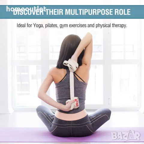 Колани за йога упражнения, комплект от 2 бр., снимка 4 - Йога - 47578763