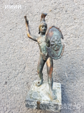 Бронзова пластика статуетка Ахил, снимка 2 - Антикварни и старинни предмети - 52535852