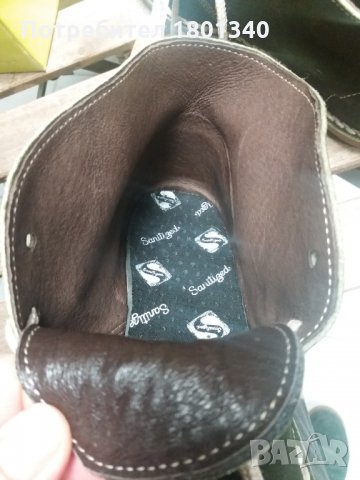 Естествена кожа- каучукова подметка мъжки боти, масленозелени- 43 номер , снимка 6 - Ежедневни обувки - 31062899