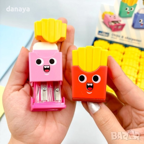 6027 Ученическа двойна острилка с гума Chips, снимка 3 - Ученически пособия, канцеларски материали - 51729965