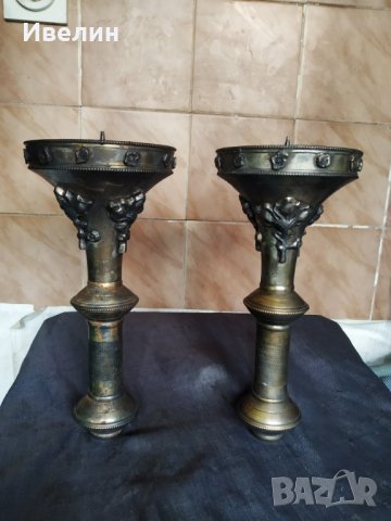 два посребрени месингови свещници