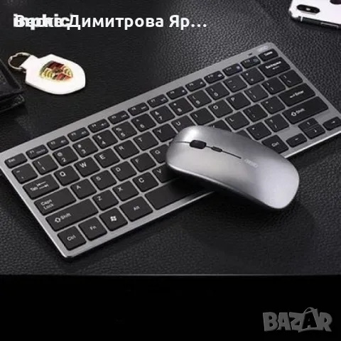 Супер тънка безжична и тиха клавиатура с мишка с презареждащи се батерии KMT5, снимка 6 - Клавиатури и мишки - 47824297