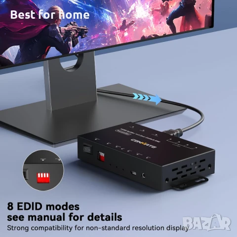 HDMI удължител и сплитер, 4K@60Hz, до 54 метра , снимка 7 - Мрежови адаптери - 50850197