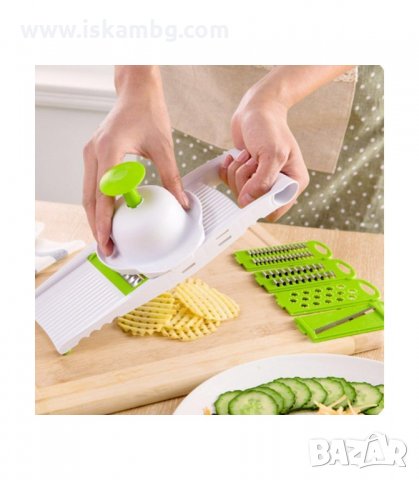 КУХНЕНСКО РЕНДЕ ЗА ЗЕЛЕНЧУЦИ С 5 ПРИСТАВКИ И ДЪРЖАЧ - код 1808, снимка 9 - Аксесоари за кухня - 33980035