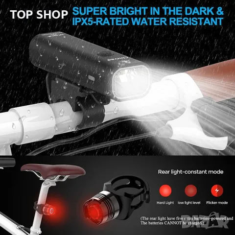 Супер мощни светлини акумулаторни светлини за велосипед Wotek V1, снимка 3 - Аксесоари за велосипеди - 48473033