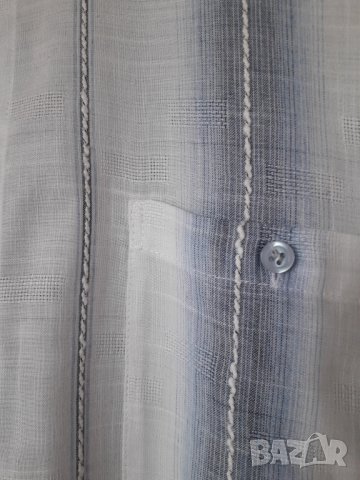 Мъжка лятна риза къс ръкав на райета в синьо и бяло , снимка 6 - Ризи - 29163111