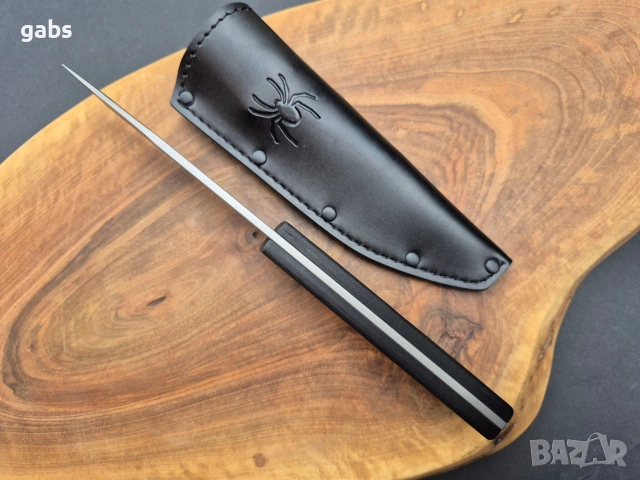 Фиксиран нож Spyderco Province FB45GP,фултанг с кожена кания, снимка 8 - Ножове - 53960323