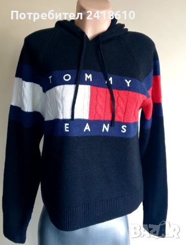 Tommy Hilfiger Knit Hoodie Womens  Size M ОРИГИНАЛ! Дамски Пуловер!, снимка 15 - Блузи с дълъг ръкав и пуловери - 52860519