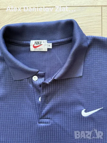 Винтидж мъжка тениска с яка Nike Airliner, Размер L, снимка 2 - Тениски - 55770652