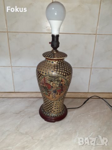 Страхотна голяма лампа стар китайски порцелан Сатцума, снимка 1 - Антикварни и старинни предмети - 39505090
