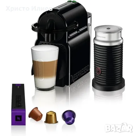 Кафемашина с капсули Nespresso Inissia с аерочино кана за разпенване на мляко