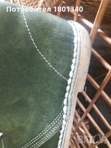 Естествена кожа- каучукова подметка мъжки боти, масленозелени- 43 номер , снимка 9 - Ежедневни обувки - 31062899