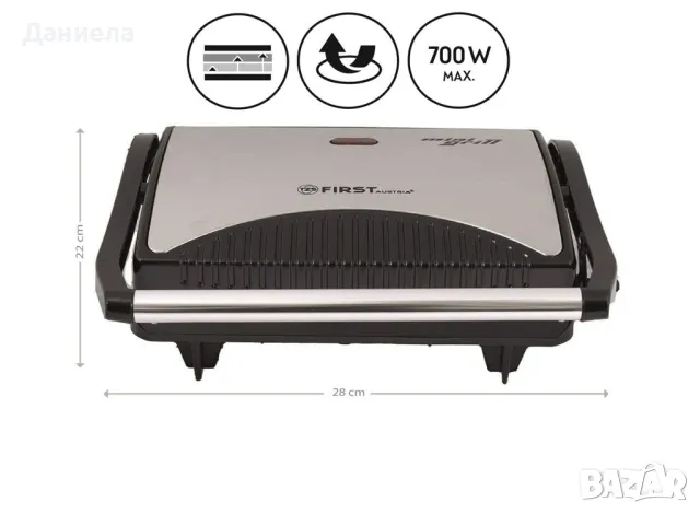 Бързонагряващ контактен грил тост 700W, снимка 4 - Скари - 48997527
