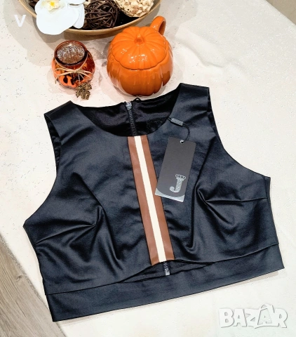 Дамски черен кожен панталон клин Junona Юнона топ бюстие риза блуза боди, снимка 15 - Панталони - 53972446