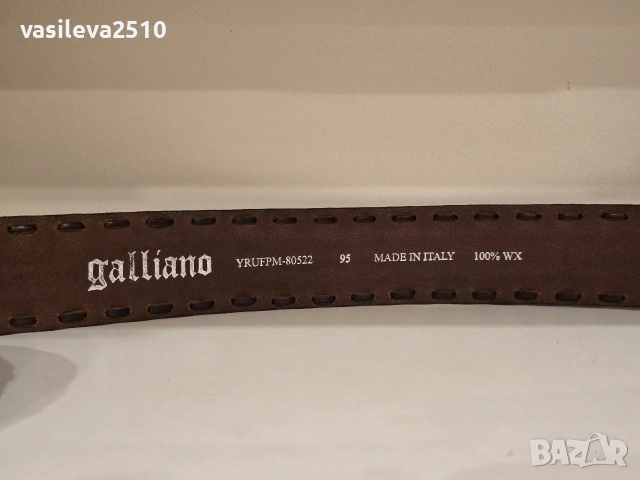 Galliano оригинален мъжки кафяв колан от естествен кожа, снимка 6 - Колани - 53891099