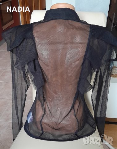 ^Черна риза тюлена, снимка 3 - Ризи - 42605435