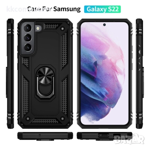 Samsung Galaxy S22 5G Удароустойчив Ring Holder Калъф и Протектор, снимка 2 - Калъфи, кейсове - 52955290