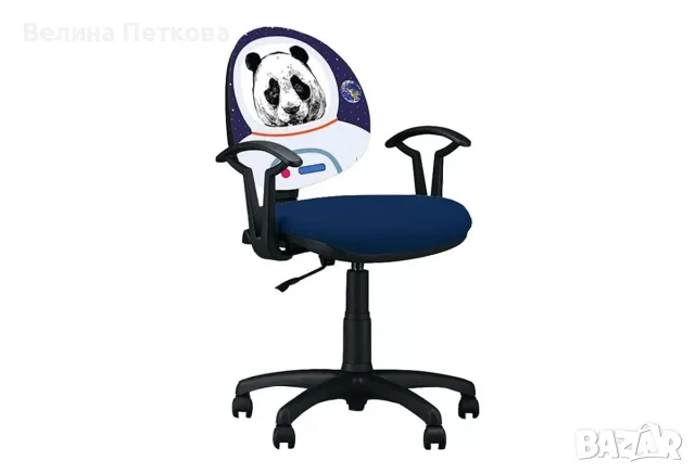 Детски стол за бюро Smart Black Astro Panda