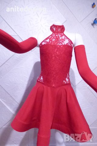 Червена детска рокля за спортни танци, снимка 11 - Художествена гимнастика - 42842731