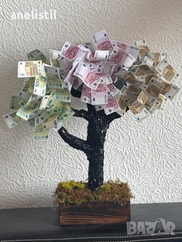 🌳 Парично дърво – оригинален ръчно изработен подарък . Дърво с евро, снимка 11 - Други - 45535309