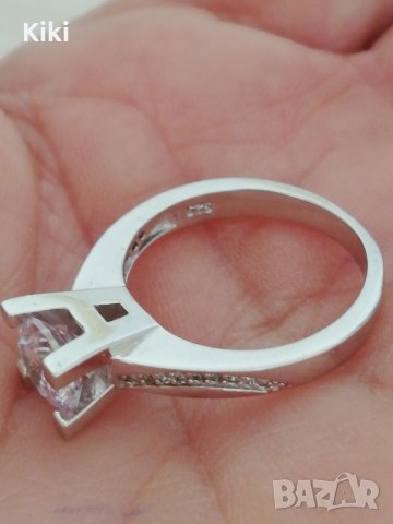 Сребърен годежен пръстен , снимка 1