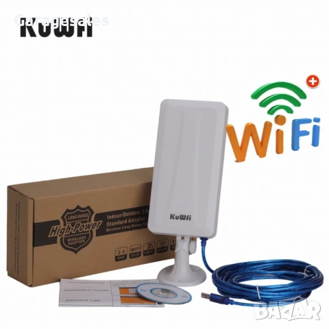 WiFi рутер и външна антена за прихващане и излъчване на WiFi сигнал WFR190