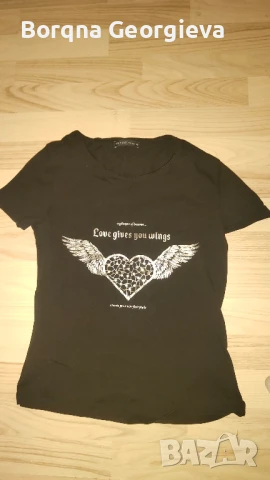 Тениска "love gives you wings" размер: S , чисто нова!, снимка 1