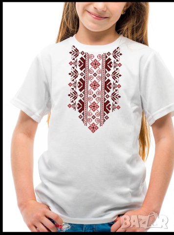 Детска тениска с щампа шевица и народни мотиви, снимка 1 - Детски тениски и потници - 44495978