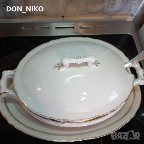 Супник -Порцелан-BAVARIA-SCUMANN-1918г, снимка 5 - Антикварни и старинни предмети - 39539221