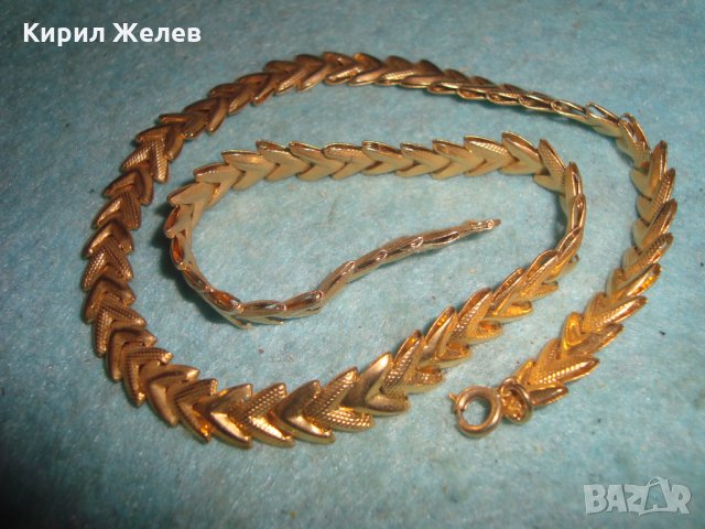 ПОЗЛАТЕН ВИНТИДЖ ЛАНЕЦ КОЛИЕ от НЕРЪЖДАЕМА СТОМАНА ЗДРАВО и КРАСИВО 6149, снимка 4 - Колиета, медальони, синджири - 35261238