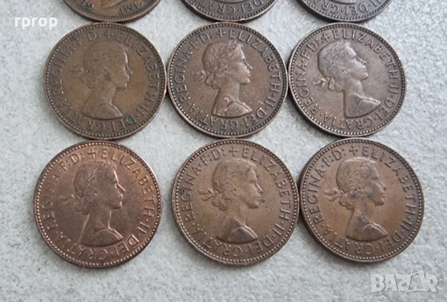 ½ пени .Англия.
Половин пени.
9 бройки.Различни години., снимка 6 - Нумизматика и бонистика - 36797308