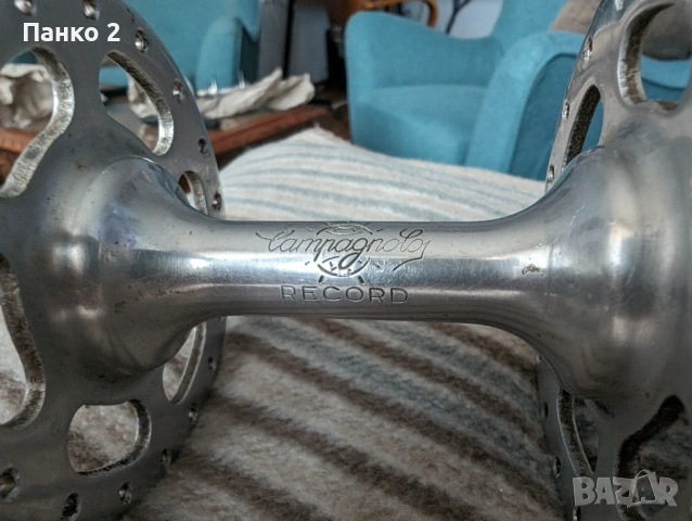 Ретро Пистова Предна Главина Campagnolo Nuovo/Super Record, снимка 3 - Части за велосипеди - 52547286