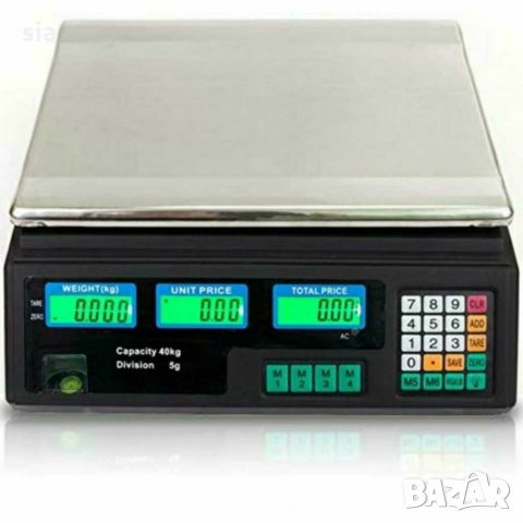 Електронна везна до 40 кг светеща и ценообразуваща, снимка 2 - Везни - 29518842