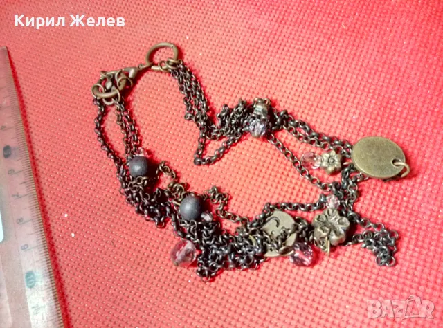 СТИЛНО ВИНТИДЖ АРТ МЕСИНГОВО КОЛИЕ ОГЪРЛИЦА 21165, снимка 7 - Колиета, медальони, синджири - 47309086