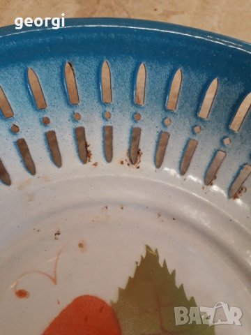 Ретро метална емайлирана фруктиера , снимка 3 - Антикварни и старинни предмети - 31978516