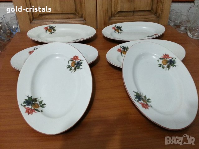 Стар български порцелан чинии елипси, снимка 2 - Антикварни и старинни предмети - 35152378