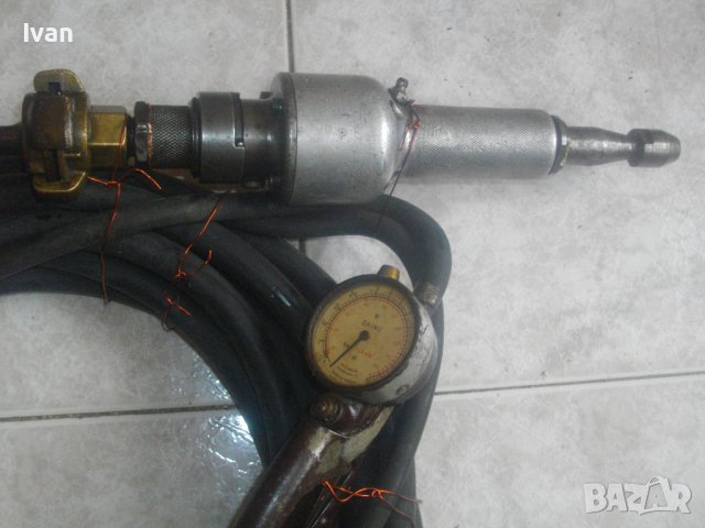 MICHELIN-MADE IN FRANCE-ф8мм-Пневматичен Профи Прав Шлайф/8м. Маркуч/Манометър, снимка 2 - Други инструменти - 37198581