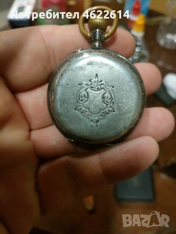 СТАР ДЖОБЕН СРЕБЪРЕН ЧАСОВНИК , снимка 5 - Джобни - 54289417