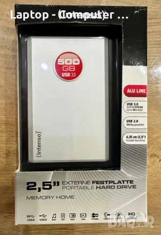 Нов външен хард диск Intenso 500GB 2.5'' USB 3.0