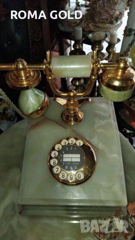 малка мраморна масичка и ретро телефон, снимка 6 - Маси - 54264372