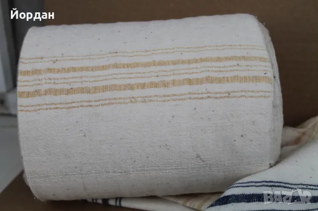 Ръчно тъкан ленен плат за кърпи , снимка 2 - Платове и дамаски - 50223782