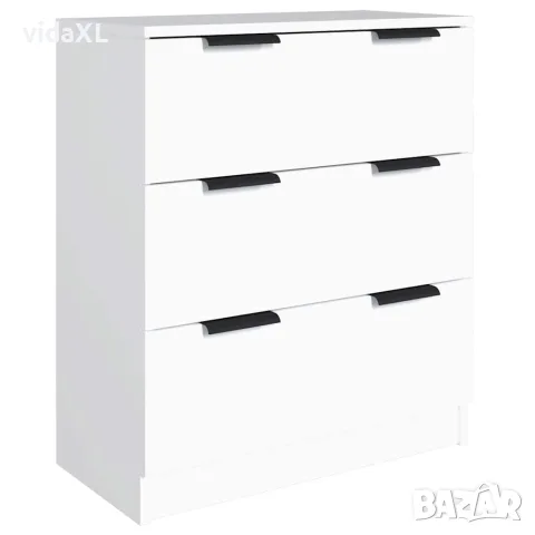 vidaXL Бюфет от 3 части, бял, инженерно дърво, снимка 4 - Бюфети - 56146644