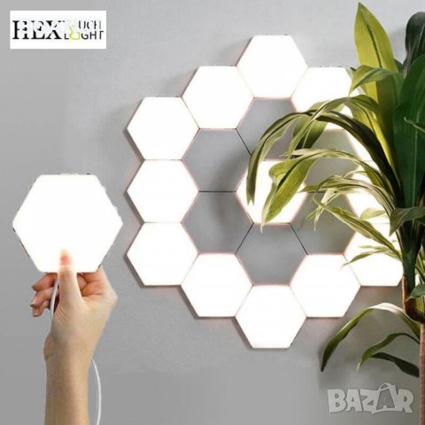 Магнитно Touch LED осветление за стена - Хексагон-тъчскрийн, снимка 5 - Лампи за стена - 30646397