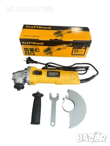 Ъглошлайф на Ток 1200W 125мм KraftRoyal регулиране на обороти