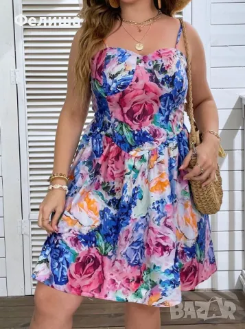 Великолепна Макси Рокля Феерия от Цветове / Приказно Красива Рокля, снимка 2 - Рокли - 50185301