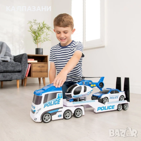 TEAMSTERZ XL Полицейски камион с кола и хеликоптер 1416898, снимка 2 - Коли, камиони, мотори, писти - 51877909