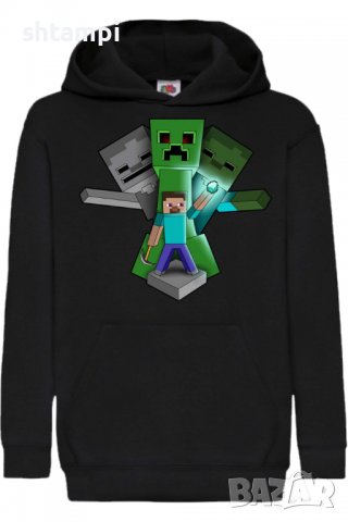 Детски Суитчър/Суитшърт Steve Keeping Diamond,Minecraft,Игра,Подарък,Изненада,Забавление,Рожден Ден