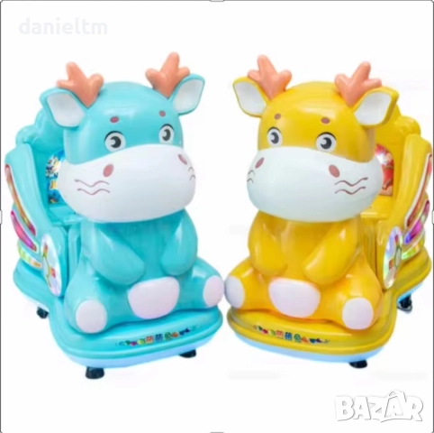 Монетна детска люлееща се количка „Cartoon Drgoon“ – супер атракция за деца!