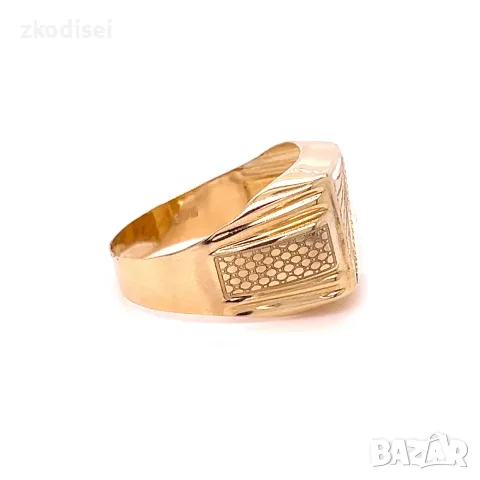 Златен мъжки пръстен 2,90гр. размер:67 14кр. проба:585 модел:42803-1, снимка 2 - Пръстени - 55902855