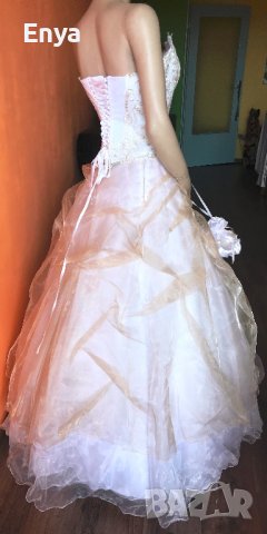 Булчинска рокля №6 - НОВА ! С воал, чанта, ръкавици и венче, снимка 2 - Сватбени рокли - 37367742